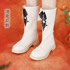Arknights Texas The Omertosa White Flat Bottom Long Boots Cosplay Shoes Props 07FC0E-D4 - KOEEK