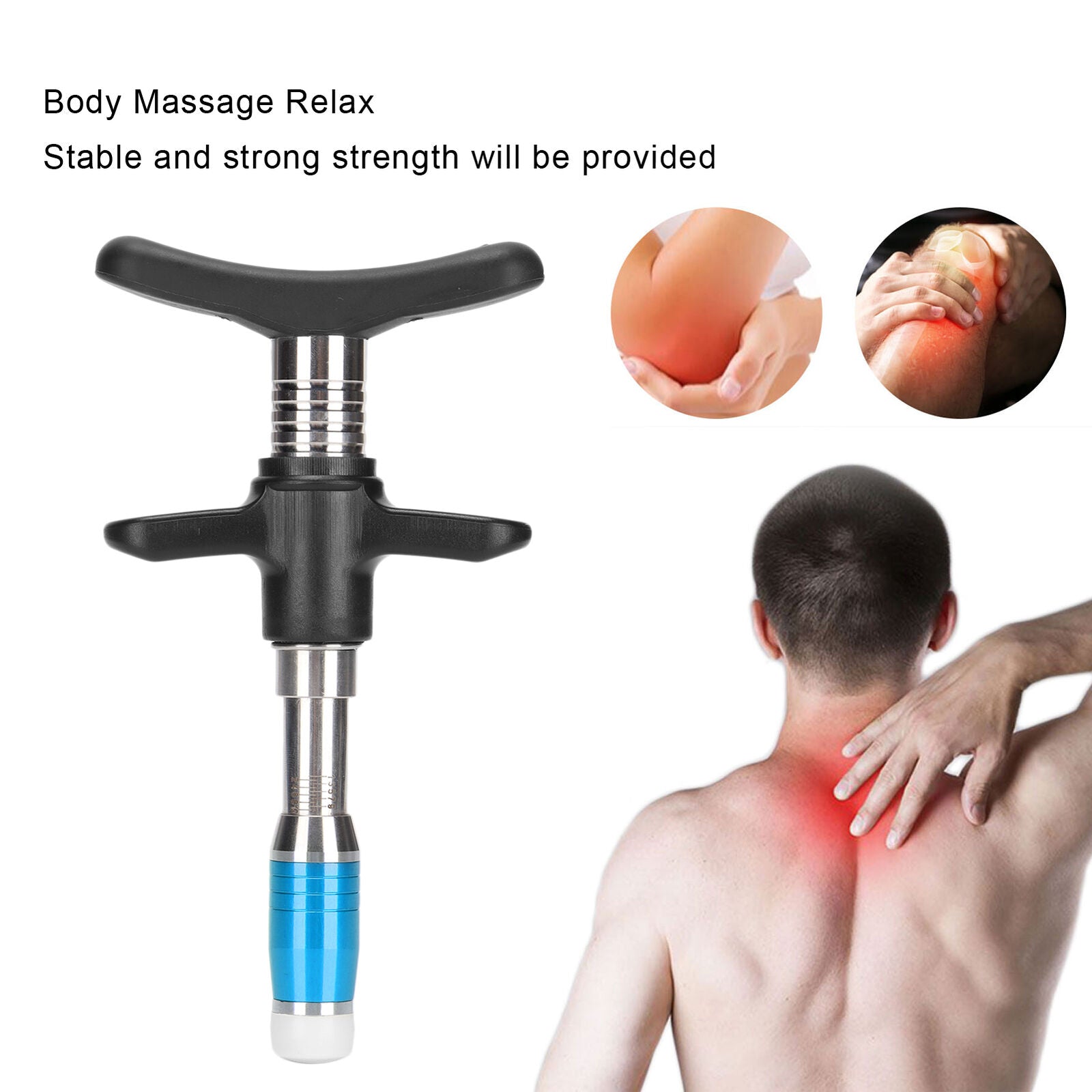 new (Blue)Manual One Head Spinal Massager 10 Levels Chiropractic Adjusting Tool JFF koeek - KOEEK