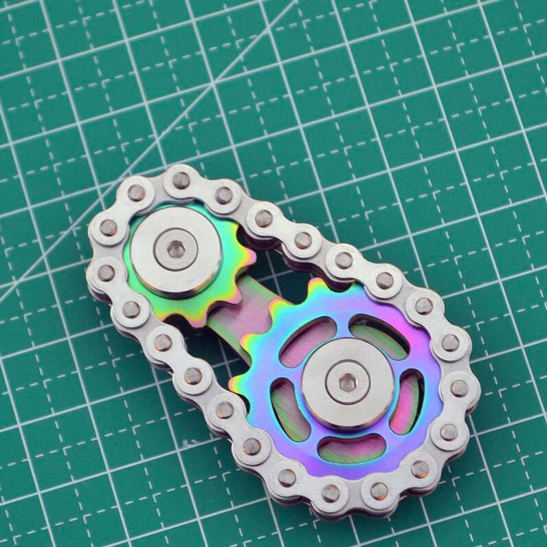 Sprockets Chains Fingertips Spinning Decompression Top Gearwheel Gyro EDC Toys 07FC0E-D4 - KOEEK