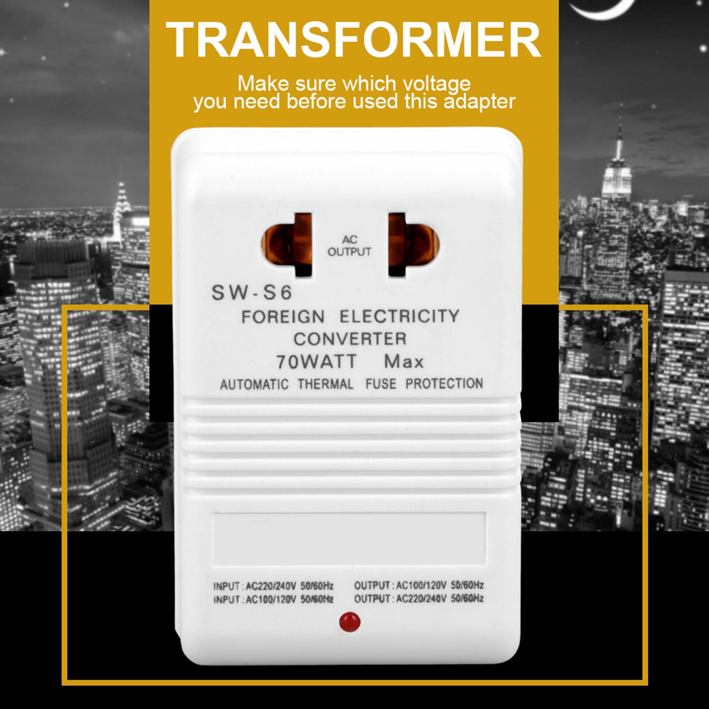 new  70W 110V/120V To 220V/240V Step-Up & Down Voltage Converter Transformer koeek - KOEEK