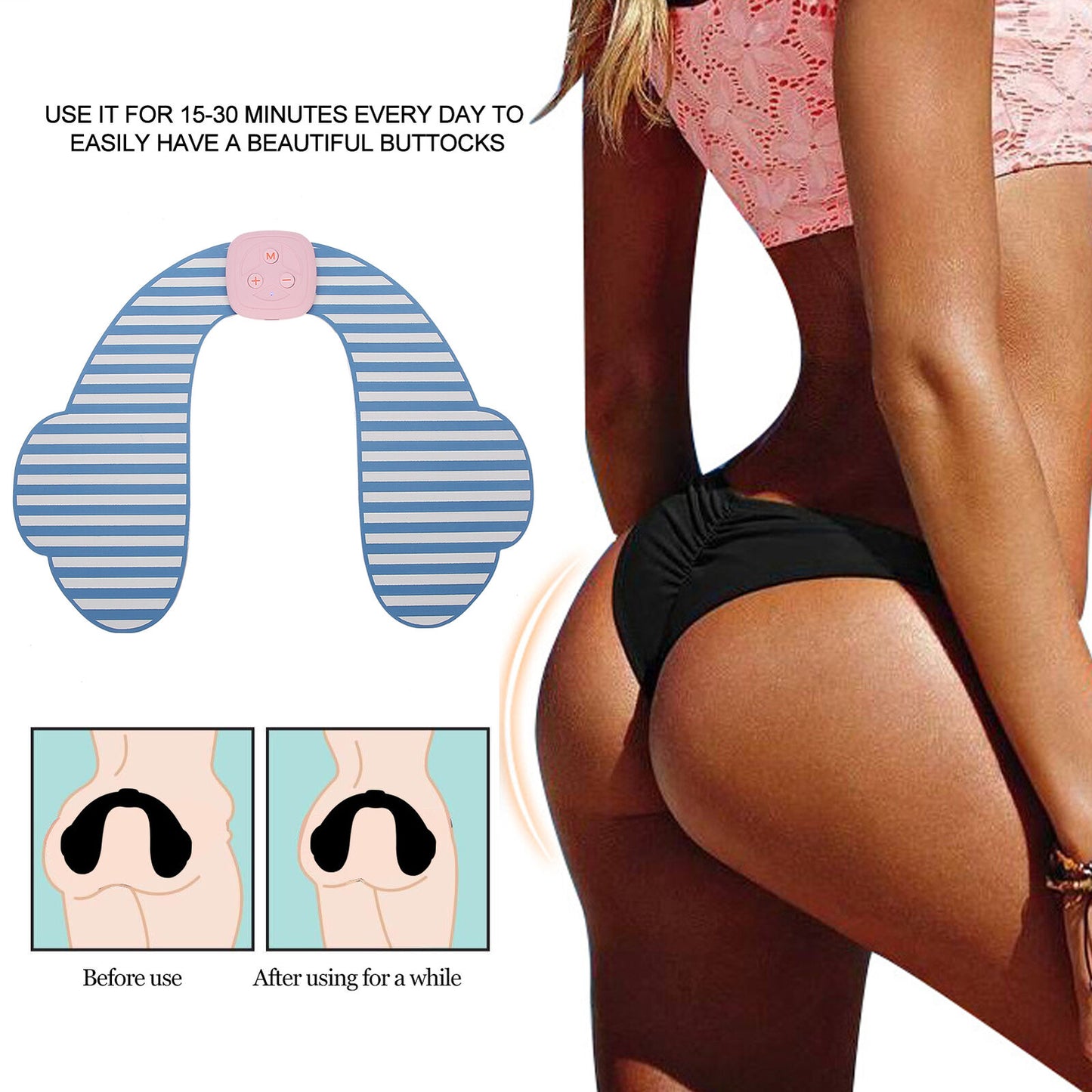 new Electric Hip Trainer Remote Butt Muscle Stimulator Rechargeable Lifting Buttock koeek - KOEEK