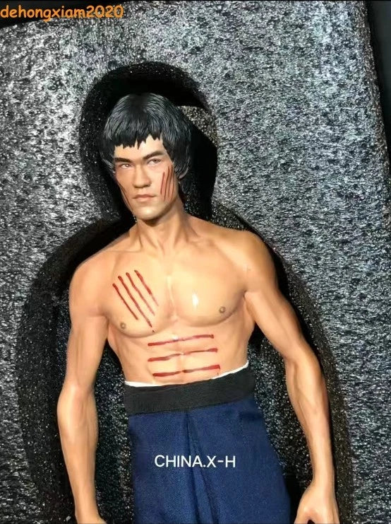 CHINA. X - H Bruce Lee 李小龙 Figure Statue Action Model Limited Two Heads  1/6 07FC0E-D4 - KOEEK