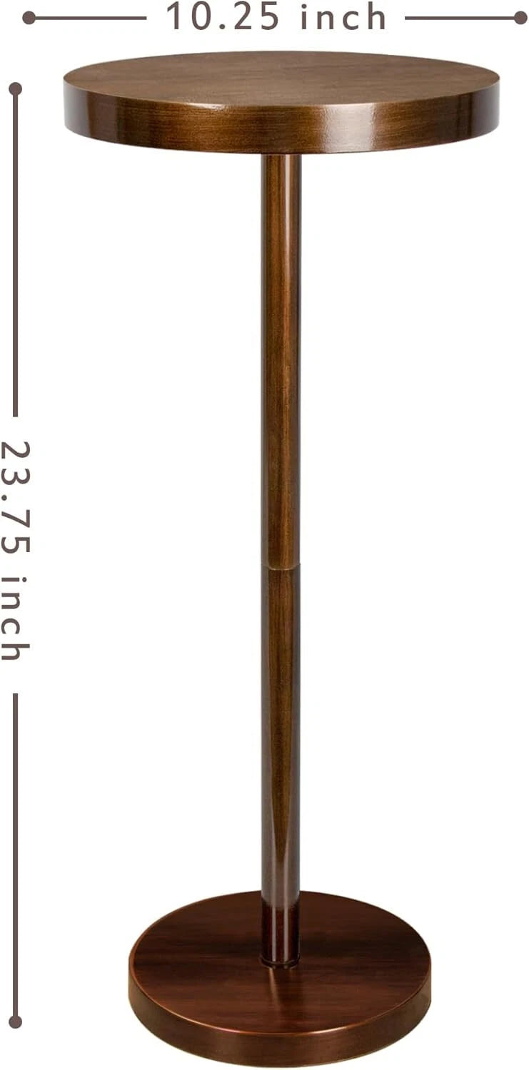 Pedestal Side Table,Beverage Table,Small Round Side Table,Martini Table, Brown 07FC0E-D4 - KOEEK