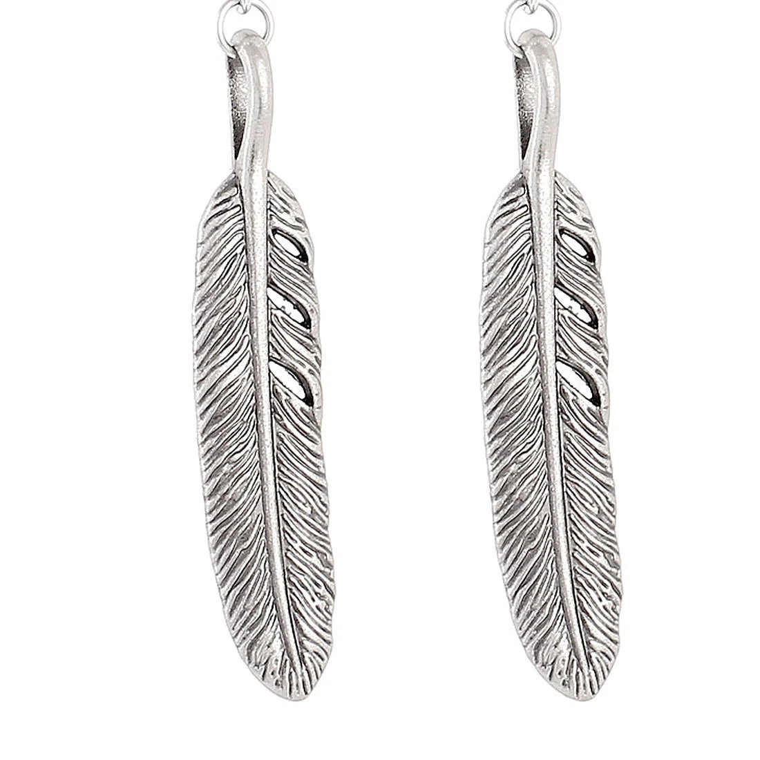 Feather Shaped Pendant Keyring Keychain Key Ring Holder Ornament 2 Pcs 07FC0E-D4 - KOEEK