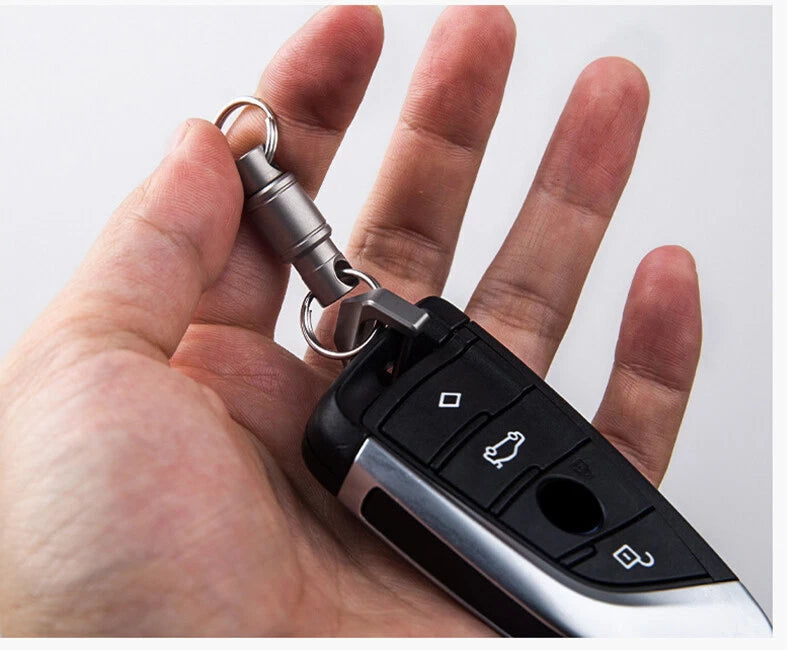 Titanium Alloy 360 Degree Quick Release Hanging Buckle Elastic Keychain Key Ring 07FC0E-D4 - KOEEK