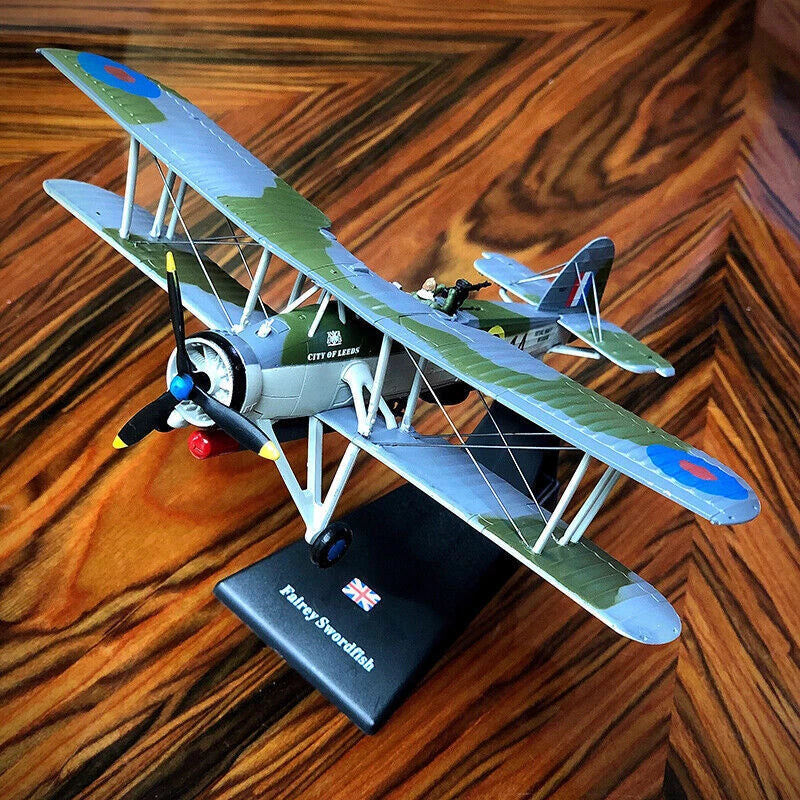 1/72 WWII UK Fairey Swordfish Fighter Aircraft Static Display Alloy Model 07FC0E-D4 - KOEEK