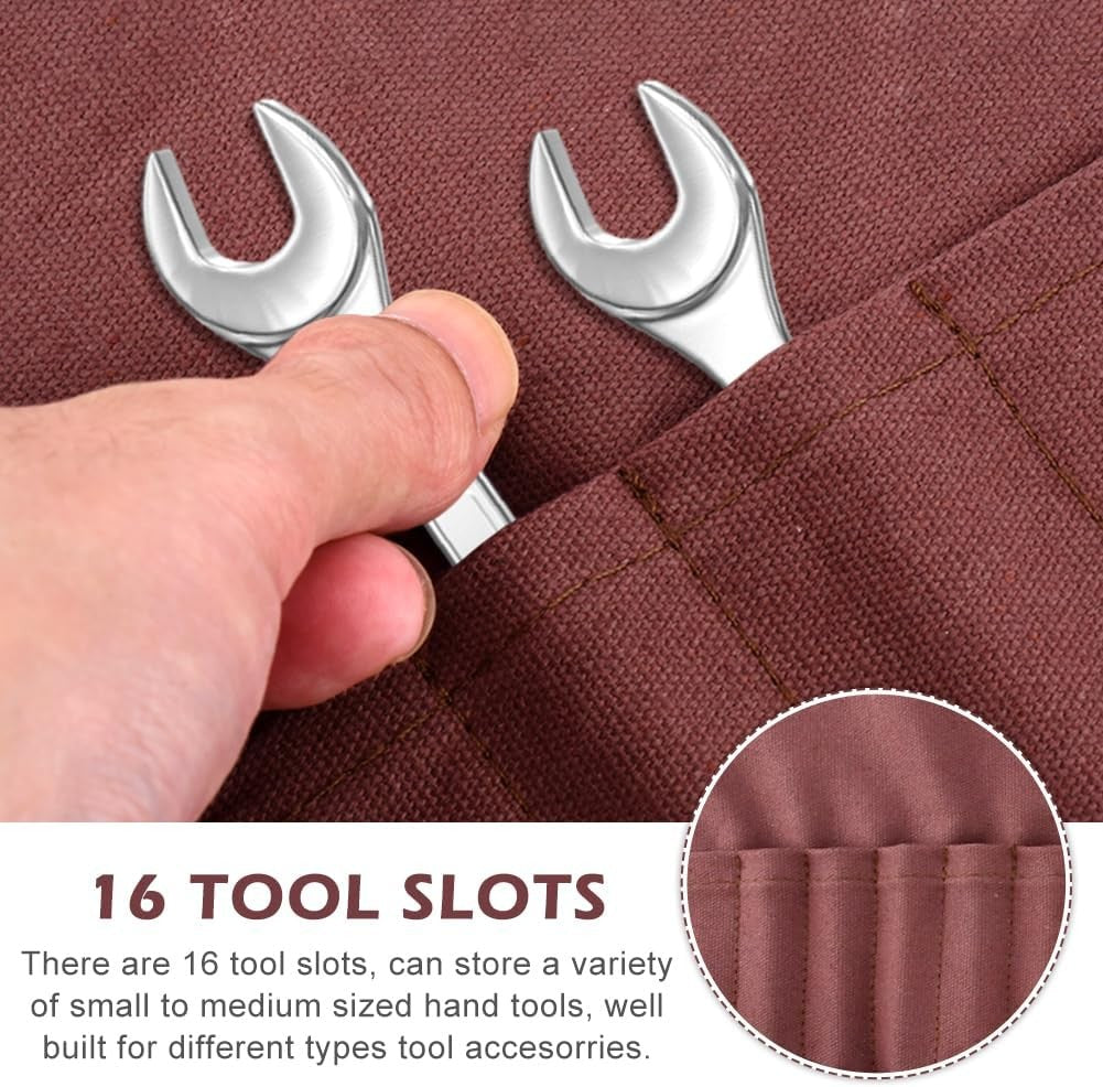new EMVANV 16 Pockets Wrench Roll Organizer, Up Tool Bag, Multi-Purpose...