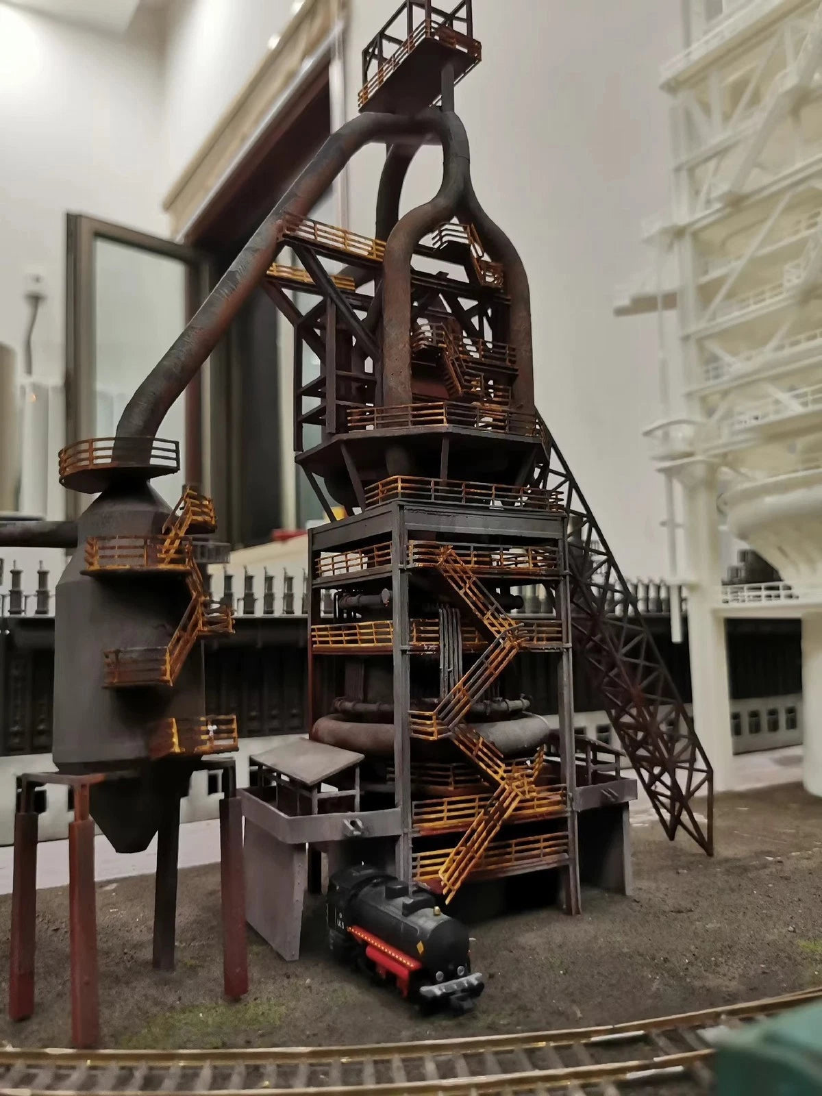 N Scale 1/160 Train Model Scene Steel Plant Finished Model Blast Furnace Model 07FC0E-D4 - KOEEK