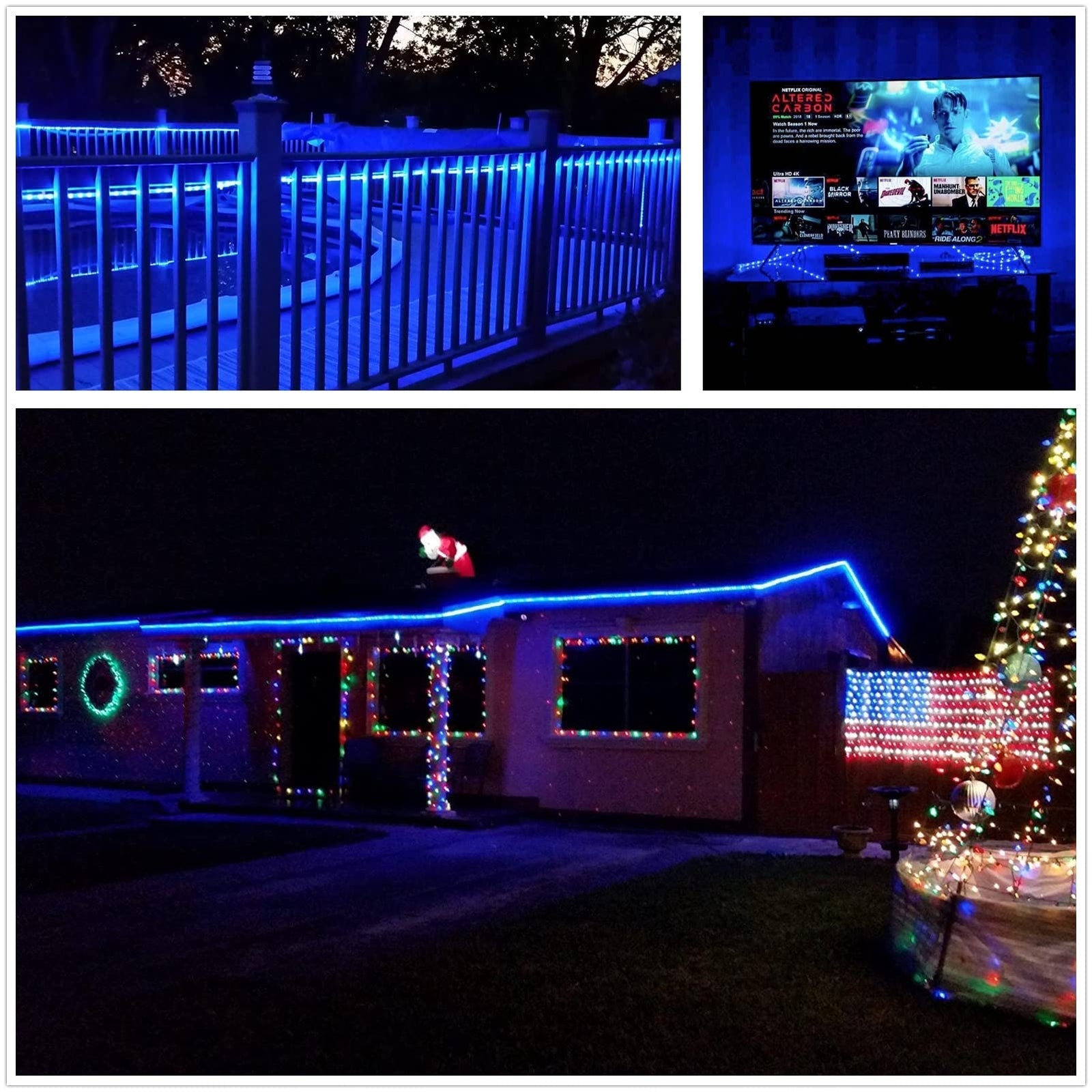 100ft Blue Led Rope Lights Outdoor String Lights Waterproof Decorative Lighting 07FC0E-D4 - KOEEK