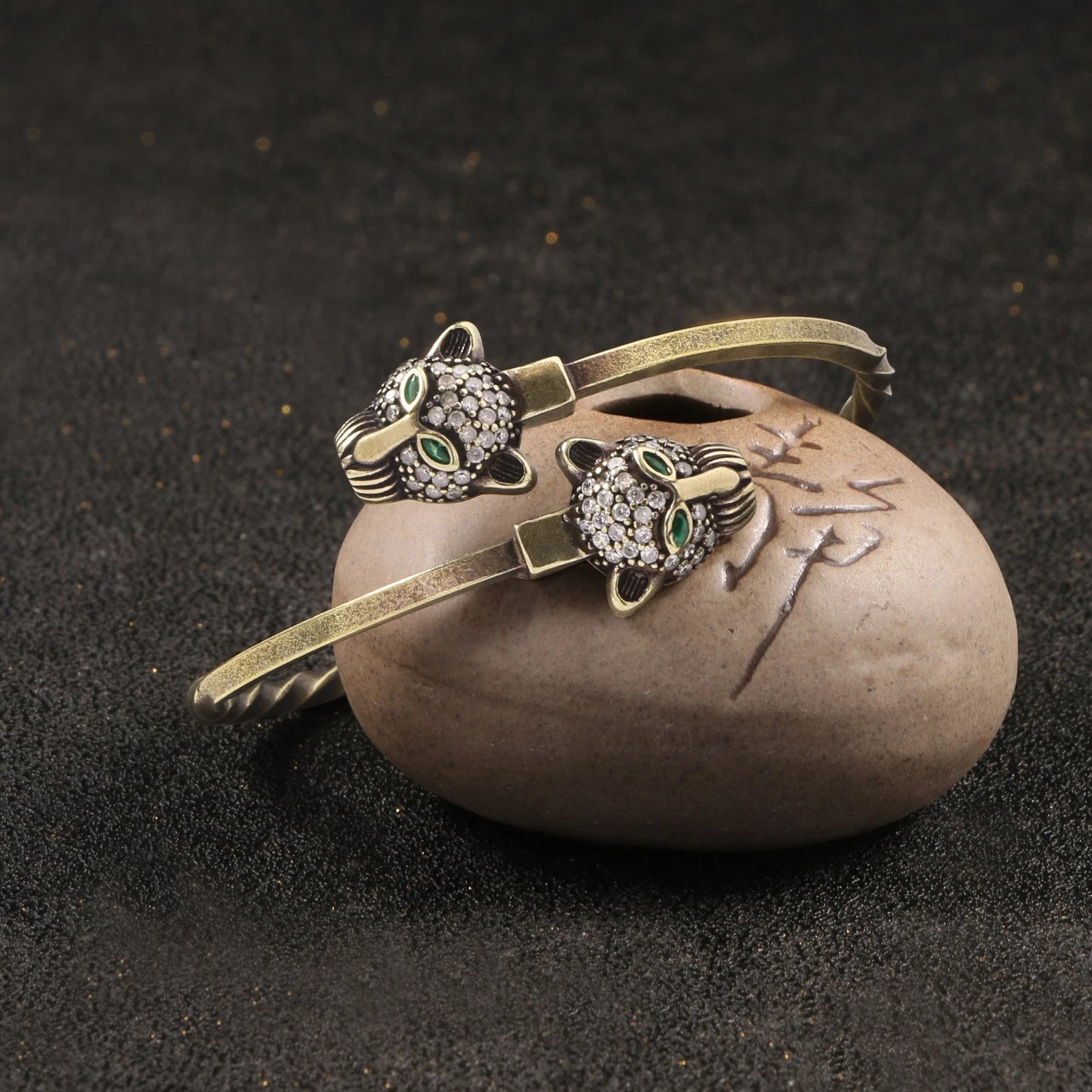 Trendy Rhinestone Brass Bangle Men Women Jewelry Fashion Handmade Bracelet 07FC0E-D4 - KOEEK
