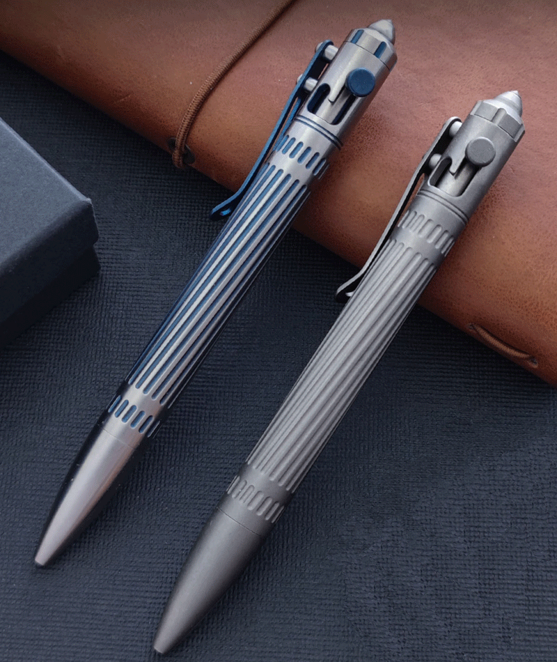 EDC Practical Titanium Alloy Pocket Ballpoint Pen Tactical working signature Pen 07FC0E-D4 - KOEEK