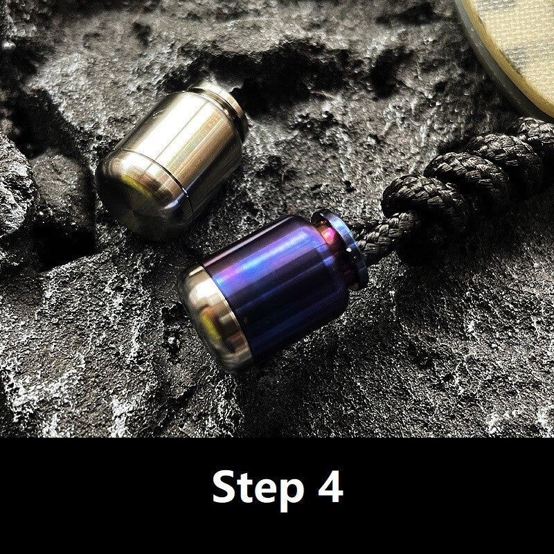 Titanium Alloy Knife Lanyard Bead Bottle Shape Paracord End Pendant Zip Pull EDC 07FC0E-D4 - KOEEK