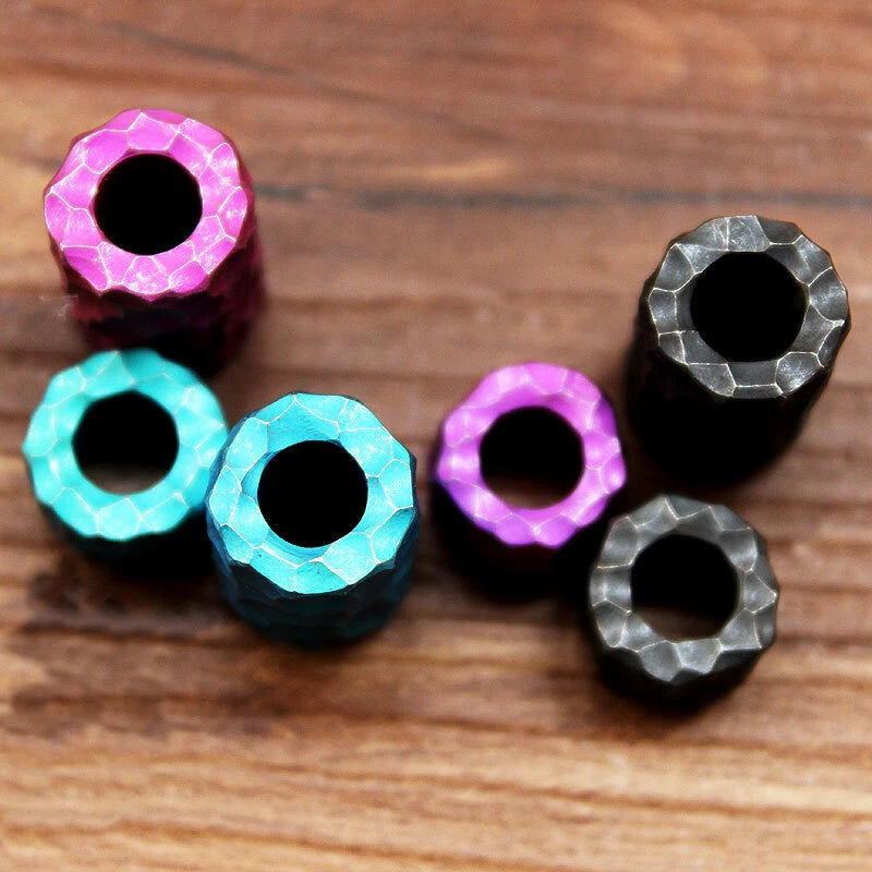 Handmade Carving TC4 Bead Titanium Bead Knife Lanyard EDC Bead Pendant DIY Beads 07FC0E-D4 - KOEEK