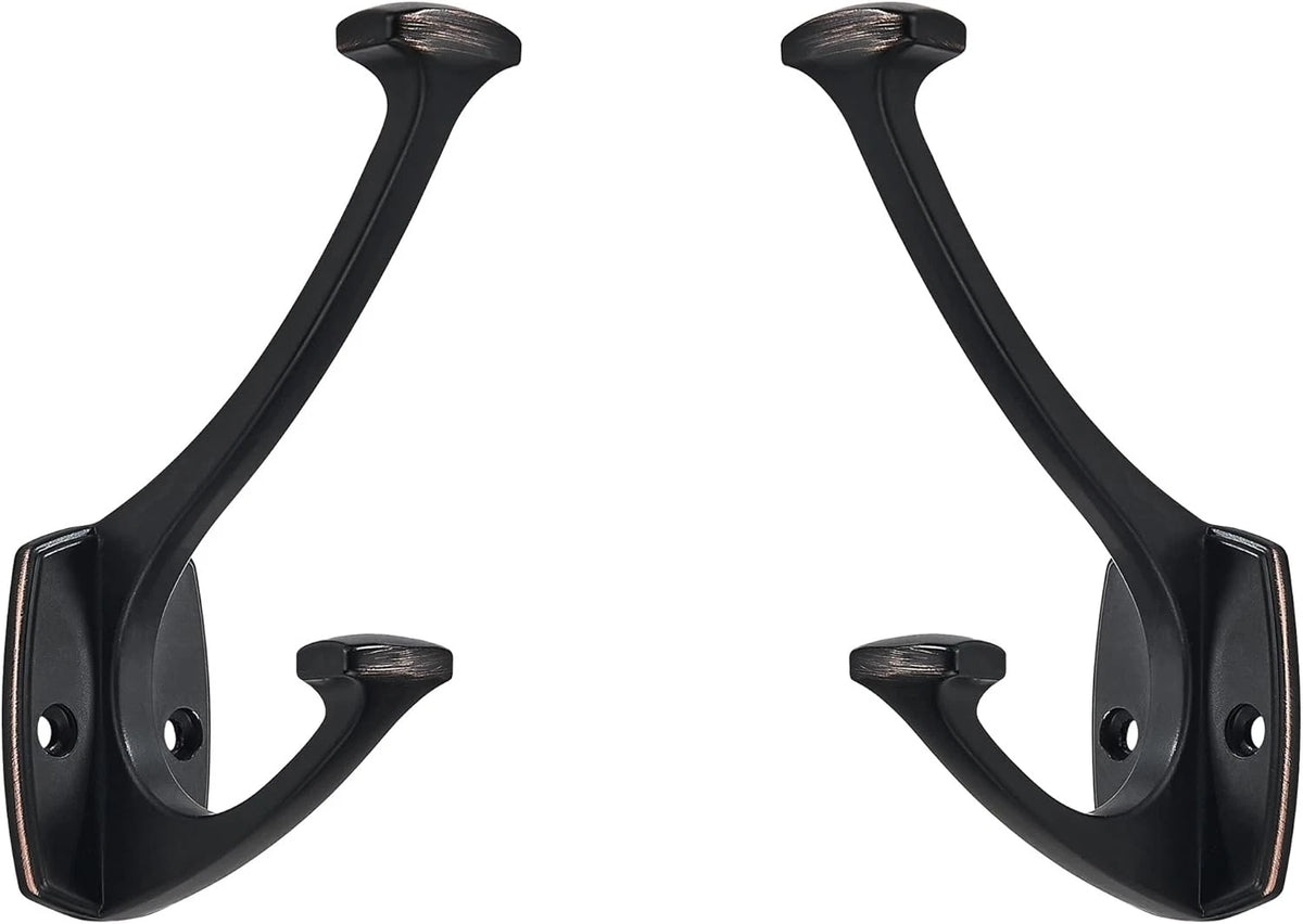 5-piece oil-rubbed bronze hook set, decorative heavy-duty solid large coat hook