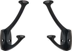 5-piece oil-rubbed bronze hook set, decorative heavy-duty solid large coat hook