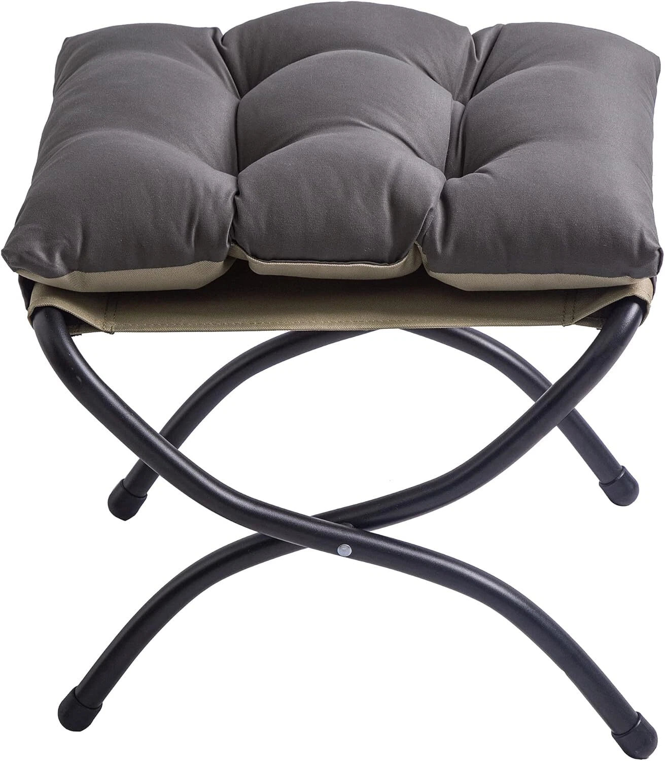 15 Folding Footstool for Patio,Small Outdoor Decorative Bench,Washable Dark Gray 07FC0E-D4 - KOEEK