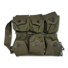 STOCK Replica WW II US Army B.A.R. 6 Bags Green Army Money Belt Button Closure 07FC0E-D4 - KOEEK