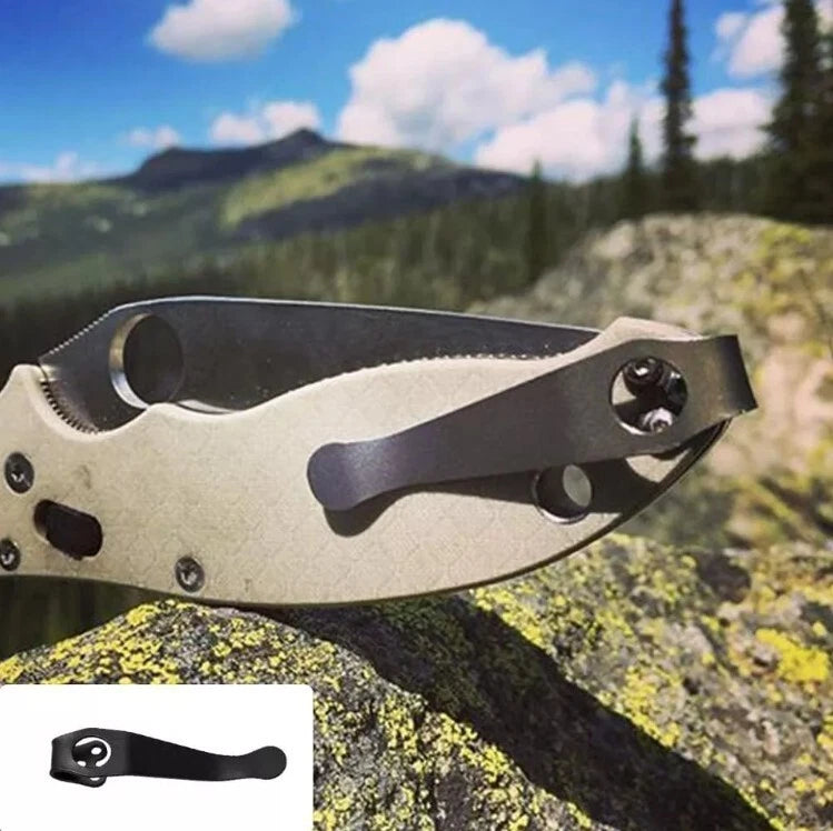 EDC2pcs Titanium Deep Carry Pocket Clip For Spyderco Para 2, 3 Endura 4 and More 07FC0E-D4 - KOEEK