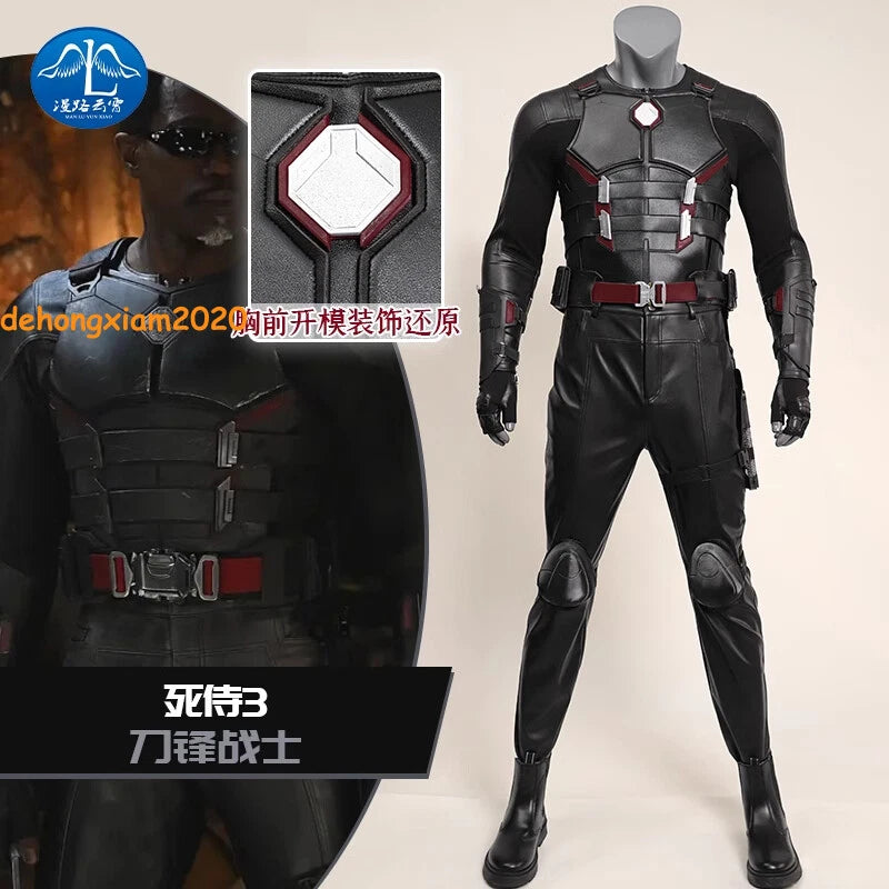 Deadpool 3 Blade Cosplay Costume Outfits Men Vest Pants Shoes Full Set Halloween 07FC0E-D4 - KOEEK