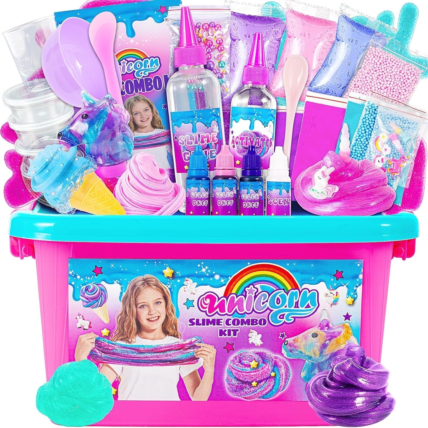 new ZOnFRTO Mini Unicorn Slime Kit for Girls - Glimmer Crunchy, Butter, Purple ZONFRTO - KOEEK
