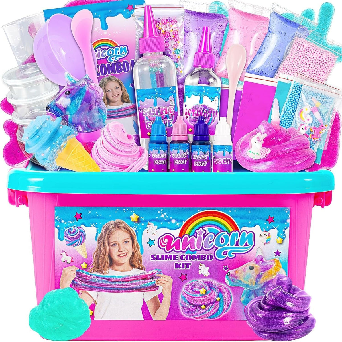 new ZOnFRTO Mini Unicorn Slime Kit for Girls - Glimmer Crunchy, Butter, Purple ZONFRTO - KOEEK