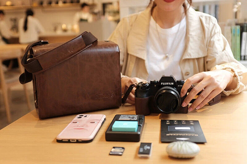 Camera Bag For Fujifilm XT4 XT30 Sony XS10 Camera Leather Retro Shoulder Bag 07FC0E-D4 - KOEEK