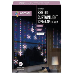 Premier 339 Rainbow Multicolour LED Snowflake Window Curtain Christmas Lights PREMIER - KOEEK