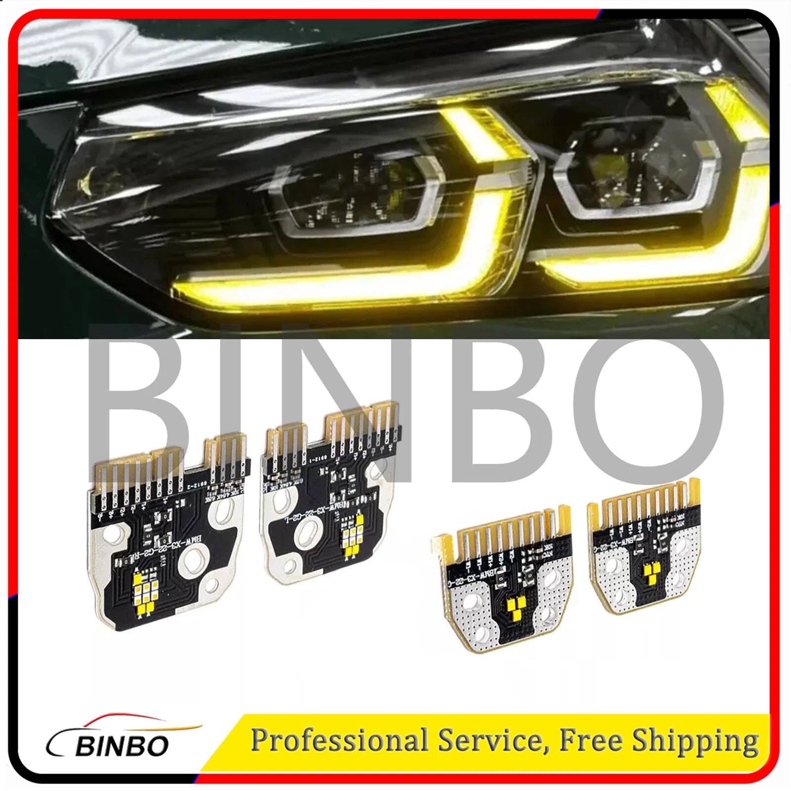 Yellow Angel Eye LED board For 2022-2024 BMW F97 X3M F98 X4M LCI LED Headlight 07FC0E-D4 - KOEEK