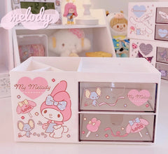 My Melody Desk Jewelry Storage Box Organizer Case Stationery Pen Holder White 07FC0E-D4 - KOEEK