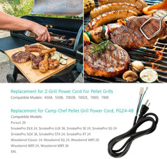 new SUNKISTCOOK 6ft Barbecue Grill Power Cord Kit Replacement Part Compatible... 07FC0E-D4 - KOEEK