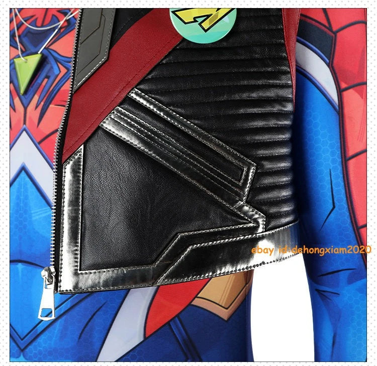 Marvel Rivals Spider-punk Costume Cosplay Jumpsuit Halloween Carnival Outfit 07FC0E-D4 - KOEEK