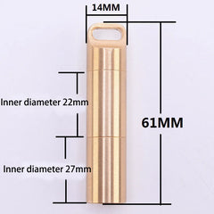 EDC Double Layer Solid Brass Survival Waterproof Key Storage pill Box Kit Tool 07FC0E-D4 - KOEEK