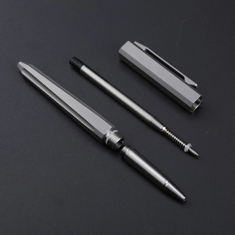 EDC Titanium Ballpoint Pen Multifunctional Pocket Pen Office Business Writing 07FC0E-D4 - KOEEK