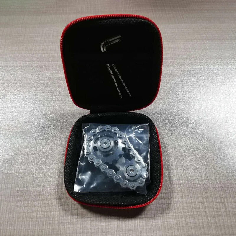 Fingertip Gyro Chain Flywheel Sprocket EDC Stainless Steel Toy Gear Spinner Gift 07FC0E-D4 - KOEEK
