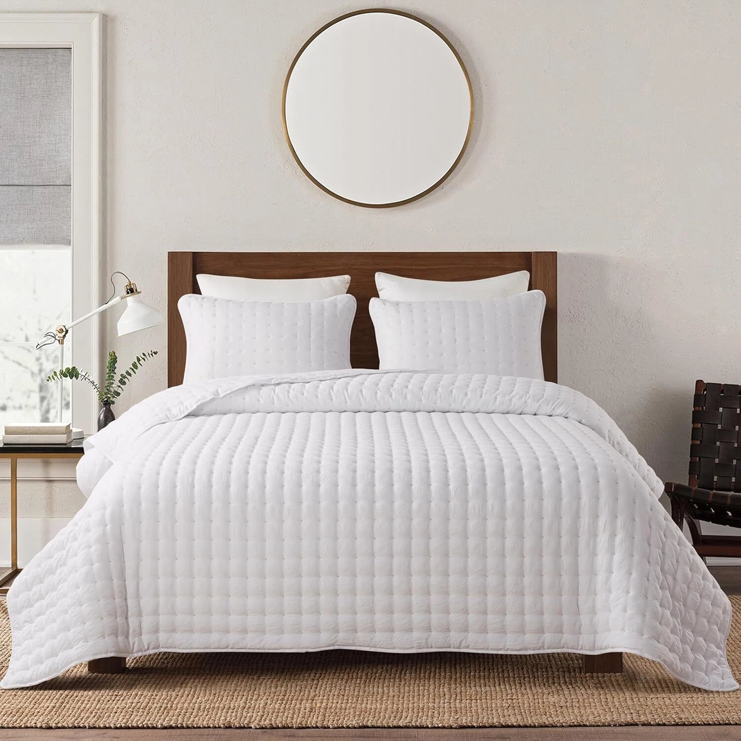 White California King Size Comforter Bedding Set, Oversized Lightweight Shams 07FC0E-D4 - KOEEK