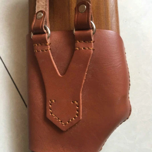 WW2 GERMAN Wooden Holster Leather Slanted Shoulder Belt for C96 Mauser Broomhand 07FC0E-D4 - KOEEK