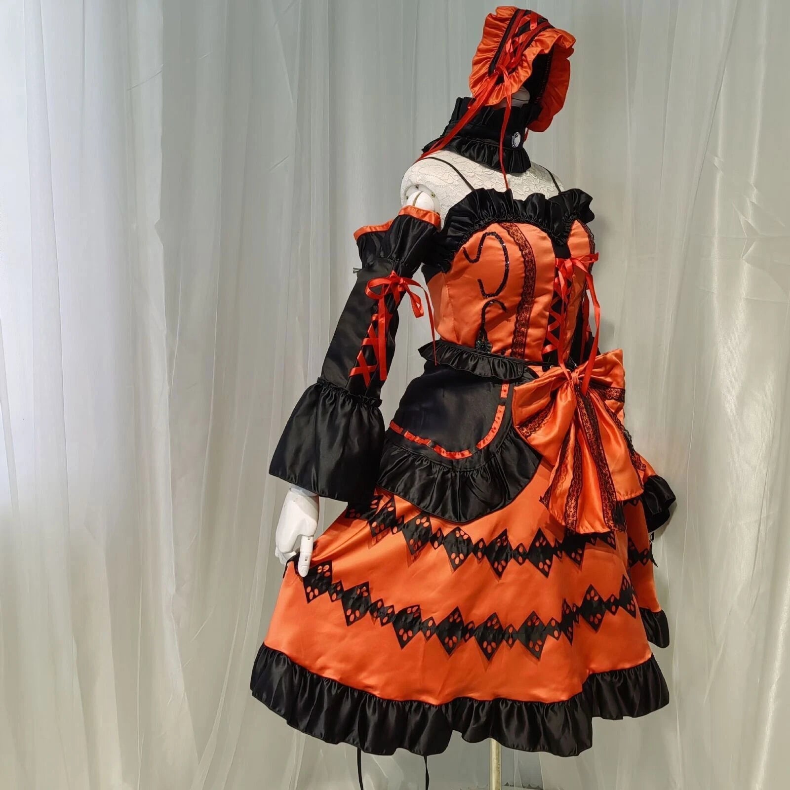DATE A LIVE Tokisaki Kurumi Dresses Costume Cosplay Halloween Set Women Dress 07FC0E-D4 - KOEEK