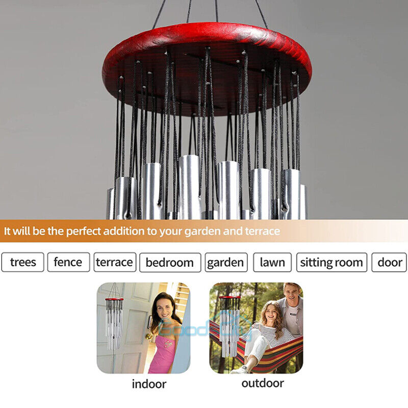 ny 35in Wind Chimes Udendørs Stor Deep Tone Windchime Justerbar Tunet Have Decor