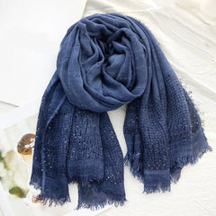 Crinkled Cotton Muslim Hijab Scarf Women Shawl Wrap Head Scarves Glitter Sequins 07FC0E-D4 - KOEEK