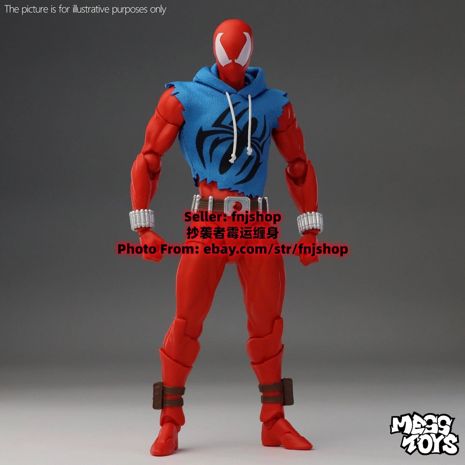 Hot- Mess Toys Scarlet Hero Spider-Man Blue Suit 1/12 Action Figure US STOCK MESS_TOYS - KOEEK