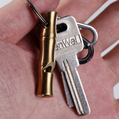 EDCHandmade Brass Keychain Whistle Outdoor Survival Whistle High Decibel Whistle 07FC0E-D4 - KOEEK