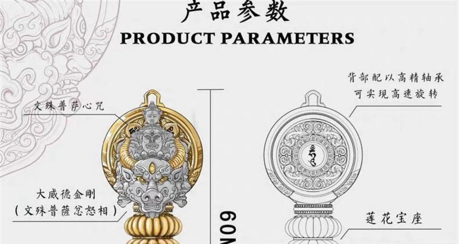 Vajra Necklace Men’s Silver Plated Vintage Pendant Protector Amulet Pendant 07FC0E-D4 - KOEEK
