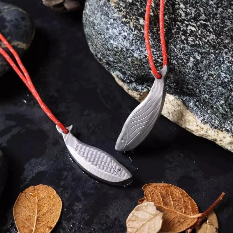 Titanium Safety Whistle Emergency Survival Whistle Necklace Outdoor Travel EDC 07FC0E-D4 - KOEEK
