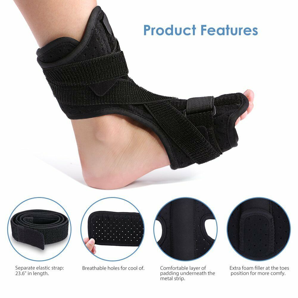 new Plantar Fasciitis Night Splint Foot Orthotic Supports Kits -   Black koeek - KOEEK