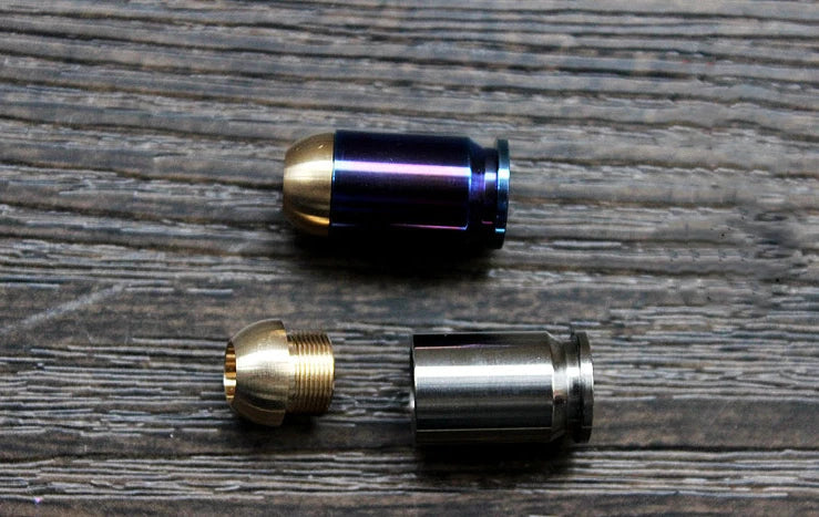 Bullet Shape Titanium Brass Lanyard Bead Knife Paracord Pendant Bracelet DIY EDC 07FC0E-D4 - KOEEK