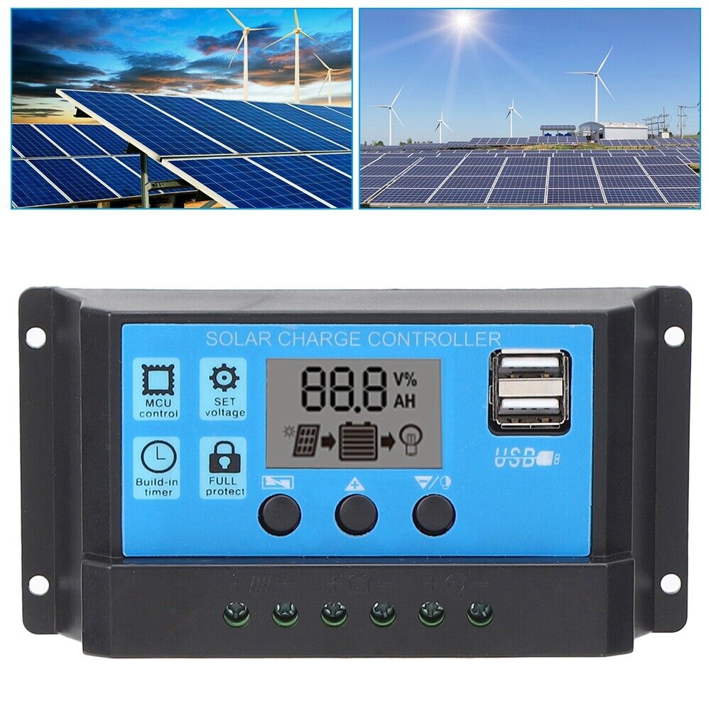 new (60A) Solar Energy PWM Controllers 24V Auto Switch LCD Intelligent koeek - KOEEK