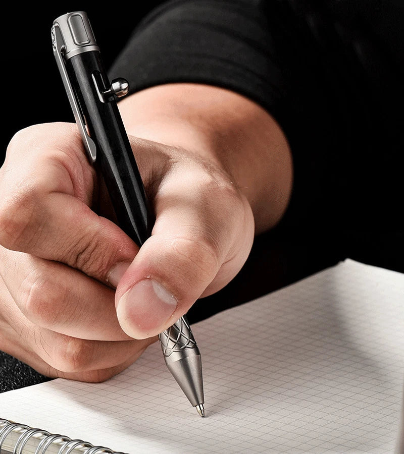Titanium Carbon Fiber Pocket Ballpoint Pen Working Signature Pen Outdoor EDC 07FC0E-D4 - KOEEK