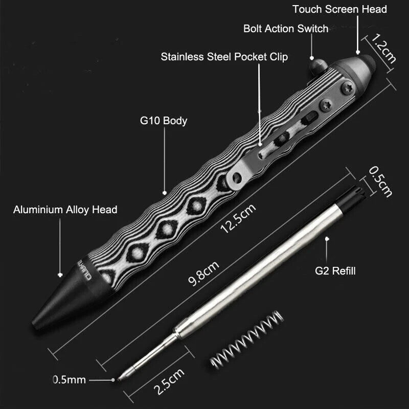 G10 Aluminum Alloy Ballpoint Pen with Stylus Tip Touch Screen EDC Writing Pen 07FC0E-D4 - KOEEK