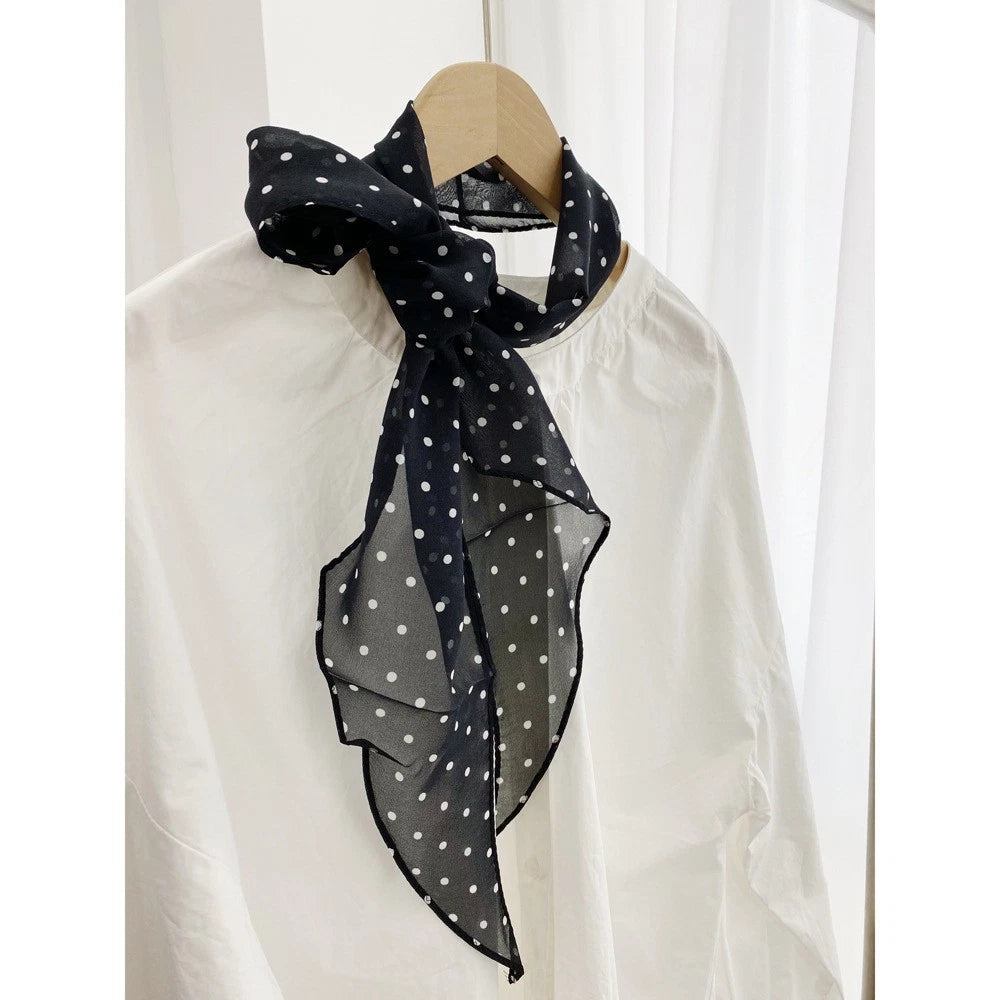 Womens Real Silk Black Stripe Scarf Fashion Necktie Neckerchief Fashion Accesory 07FC0E-D4 - KOEEK
