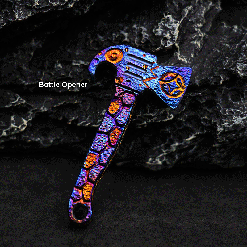 Mini Titanium Alloy Pendant Pry Bar Crowbar Opener Cutter necklace EDC Keychain 07FC0E-D4 - KOEEK